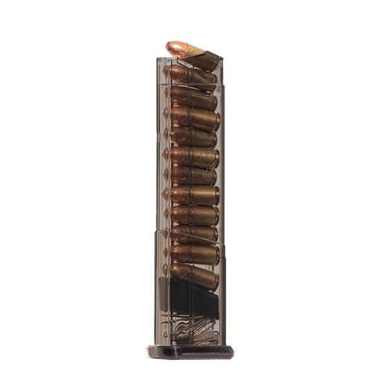 ETS MAG SW SHIELD 9MM 12RD EXTEND CARBON SMOKE - Magazines